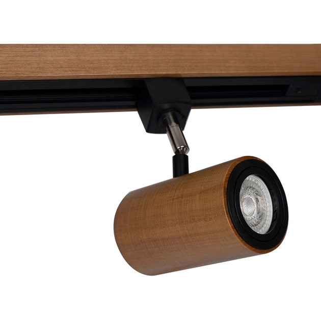 Spot Para Trilho Metal Madeira Castanho 7cm Point