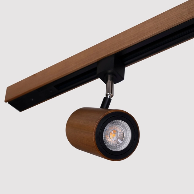 Spot Para Trilho Metal Madeira Castanho 7cm Point