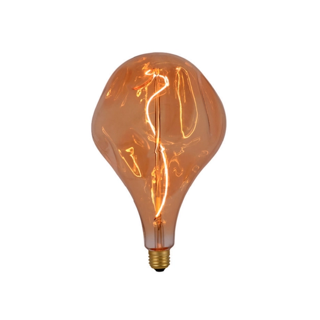 Lampada Led Filamento Bulbo Ambar 4w 1800k Assimetrica