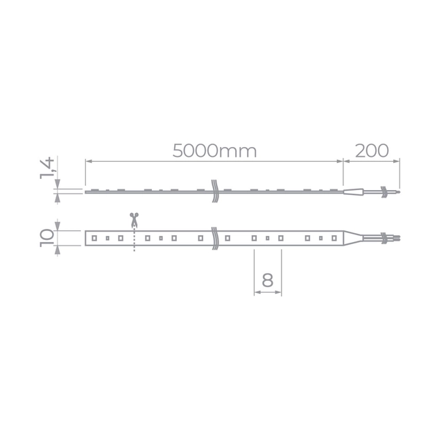 Fita De Led Full 19w Por Metro 24v 2700k 5m Ip65