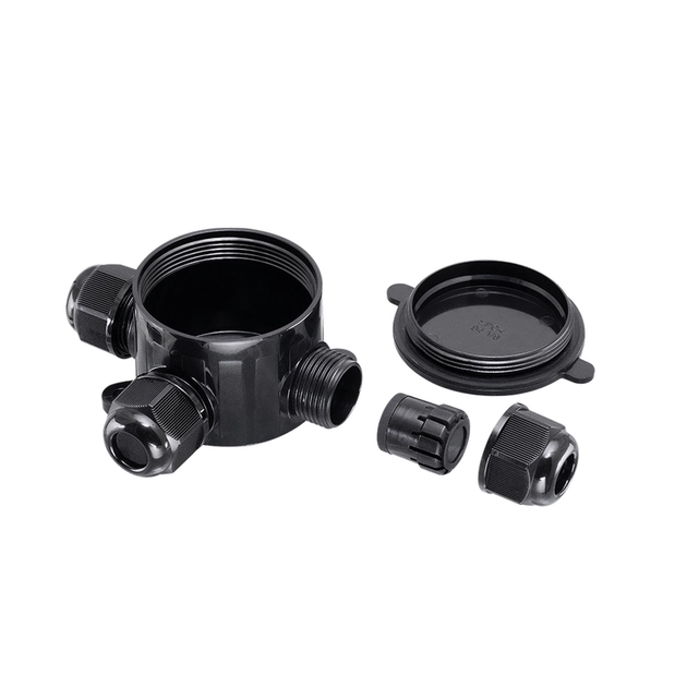 Caixa De Passagem Plastico Preto Ip68