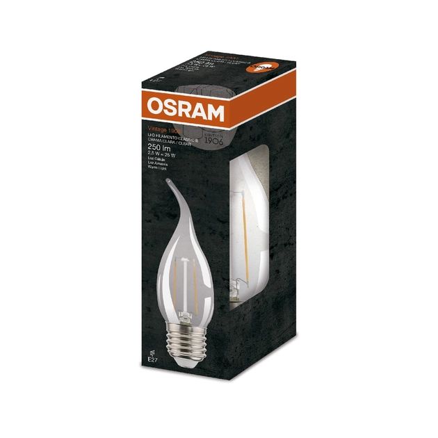 Lampada Led Vela Chama Filamento E27 2,5w 250lm