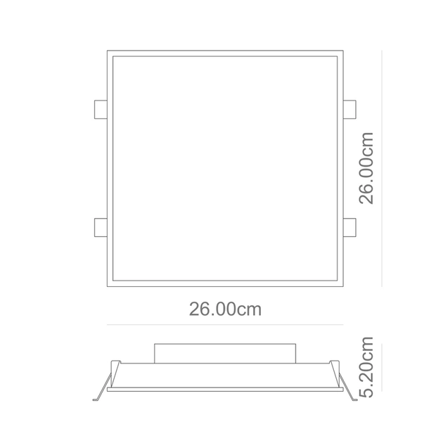 Plafon Led De Embutir Quadrado Branco 20w 110 Edge