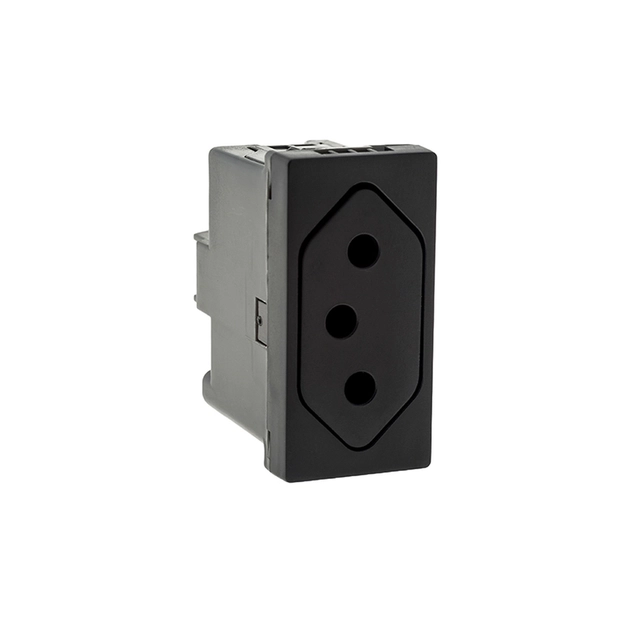 Modulo Tomada 10a 250v Plastico Preta Pial Plus