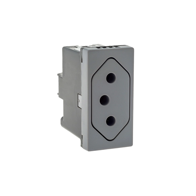 Modulo Tomada 10a 250v Fundo Movel Plastico Cinza Pial Plus