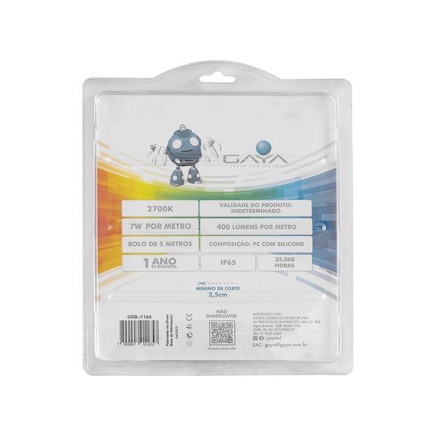 Fita De Led Neon 7w Por Metro 12v Irc80 Ip65 5 Metros