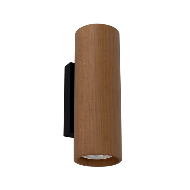 Arandela Madeira Metal Preto Facho Duplo Point