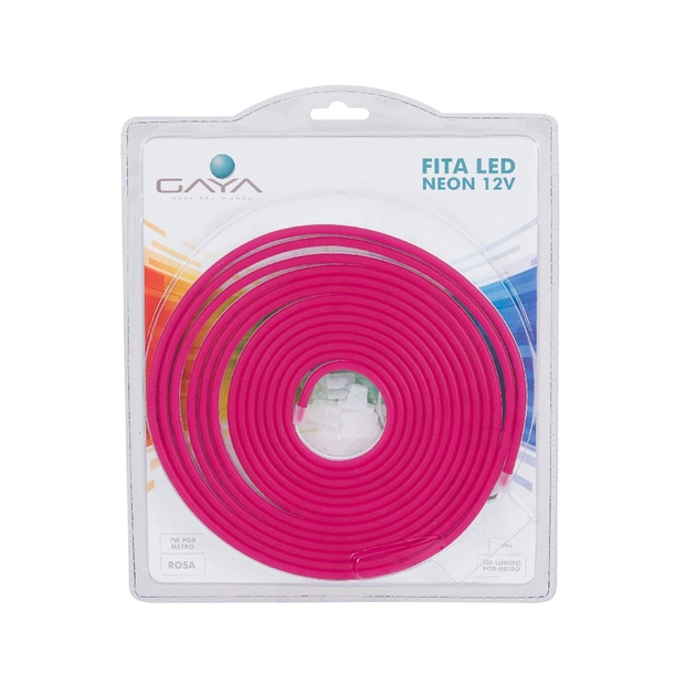 Fita De Led Neon Rosa 7w Por Metro 12v Ip65 Irc80 5m