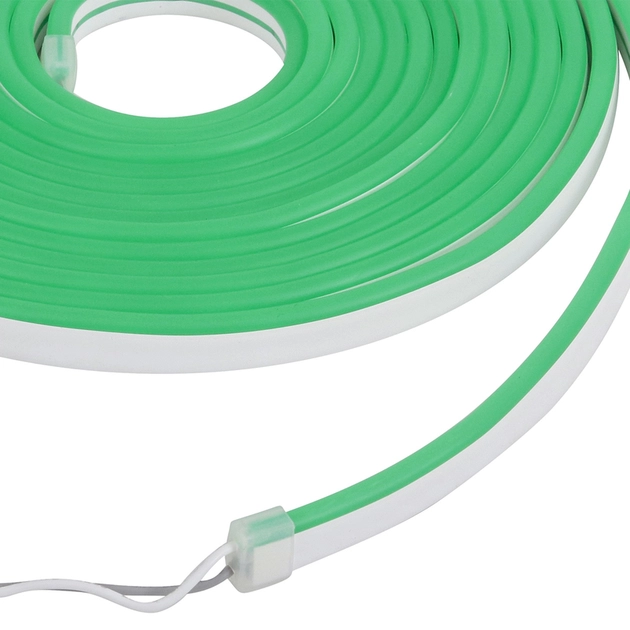Fita De Led Neon Verde 7w Por Metro 12v 5m Irc80 Ip65