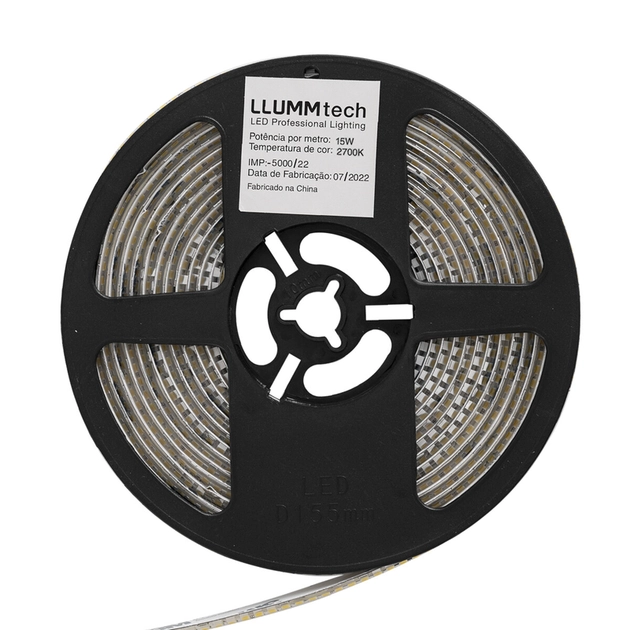 Fita De Led 15w Por Metro 24v 5m Ip65 2700k Professional