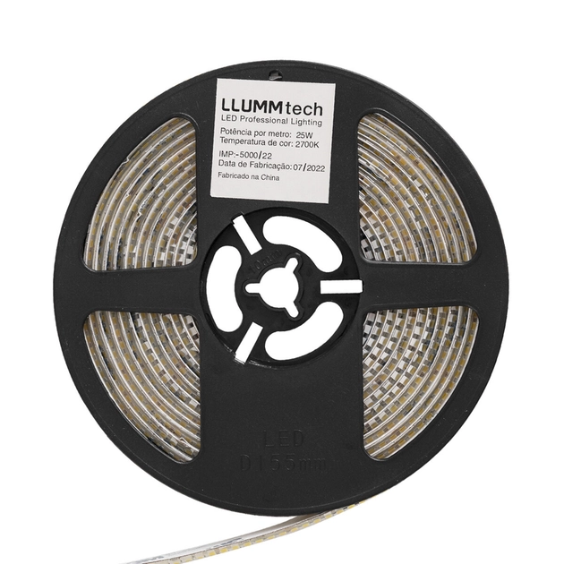 Fita De Led Dimerizavel 25w Por Metro 24v 5m Ip65 2700k