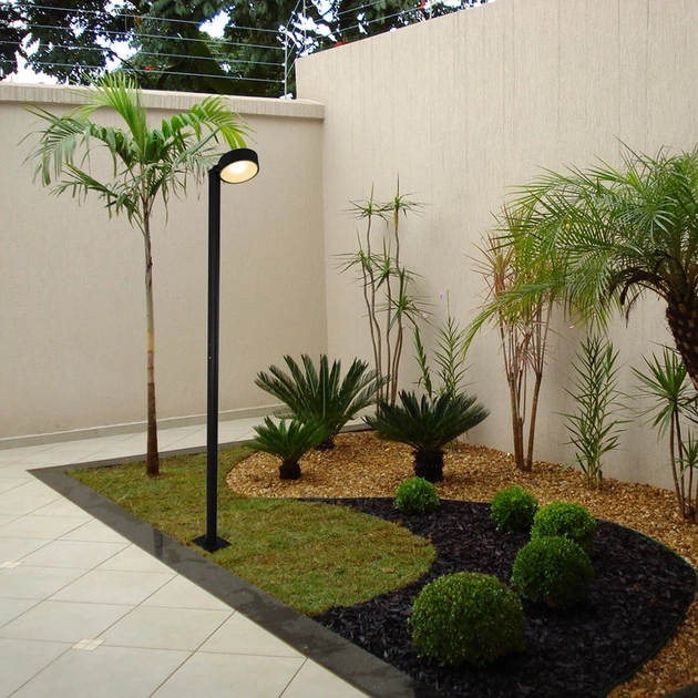 Poste Led Aluminio Preto 24w 3000k Ip65 Flat