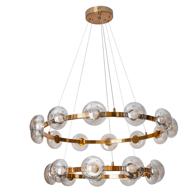 Pendente Led Vidro Metal Bronze 84w 3000k