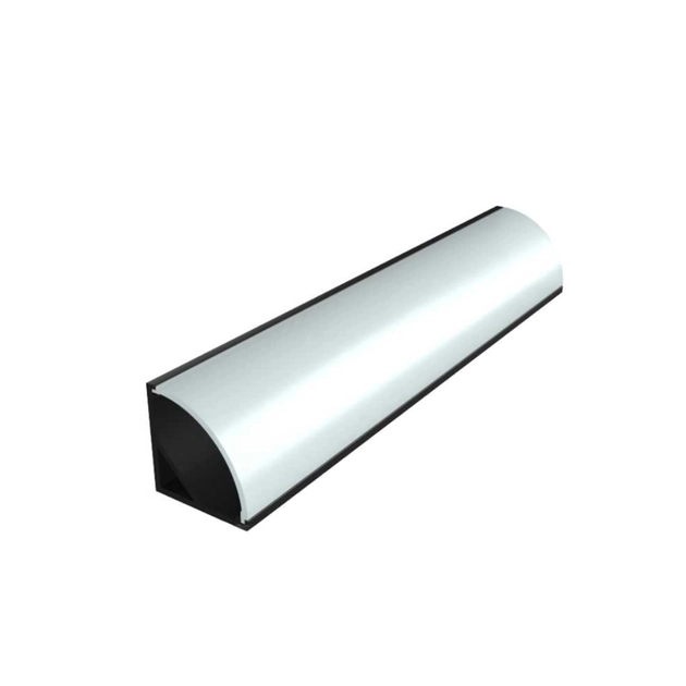 Perfil Sobrepor Para Fita De Led 100cm Aluminio Preto Canto Way