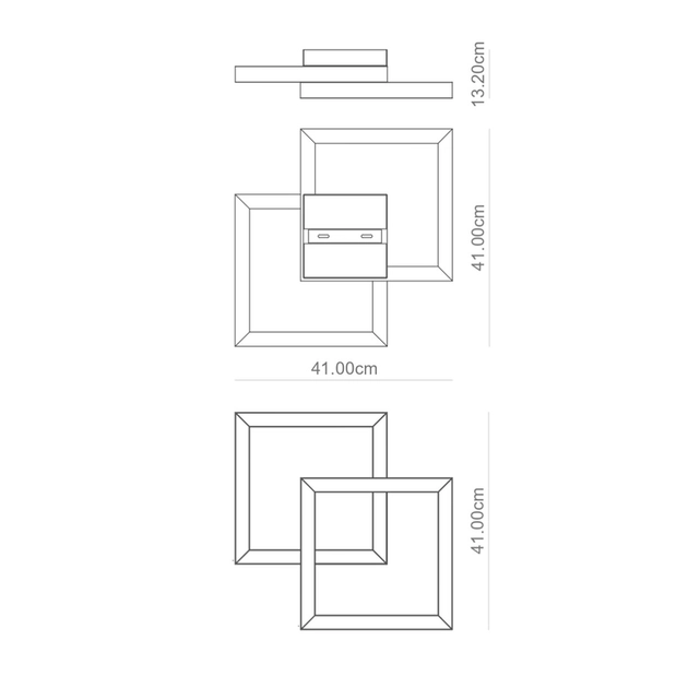 Plafon Led Sobrepor 50,4w 2661lm 3000k Fit Square