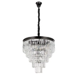 Pendente Cristal Metal Preto Cromado Ø55cm Palace