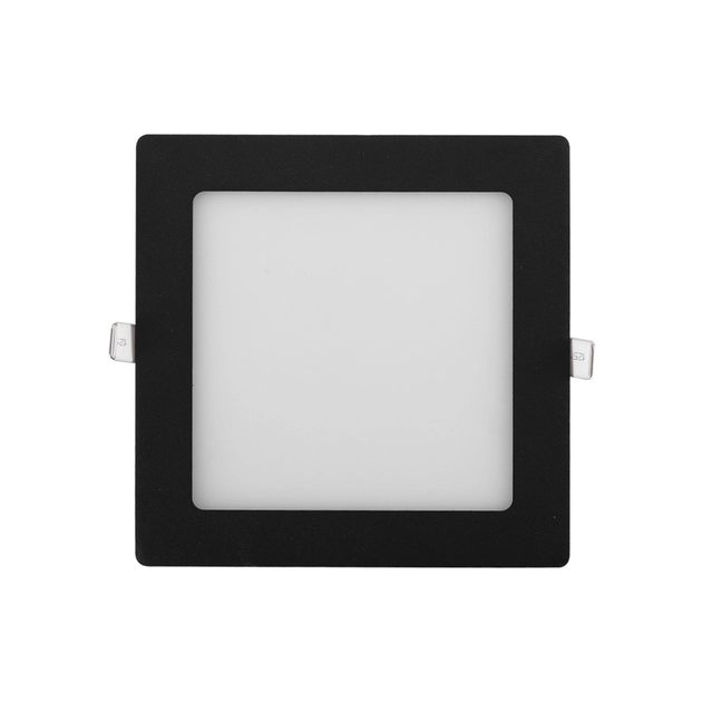 Plafon Led De Embutir Quadrado Preto 12w 6000k Moldura