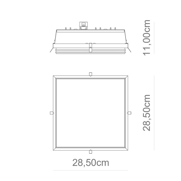 Plafon Led De Embutir Quadrado Branco 25,2w 3000k Imo