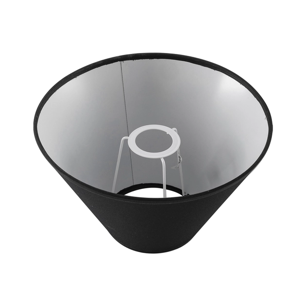 Cupula Para Abajur Tecido Preto Boca Larga 25cm