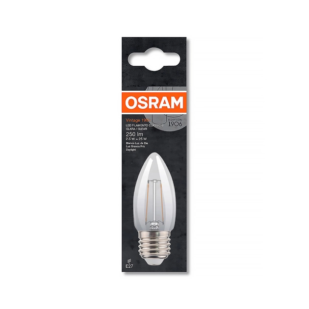 Lampada Vela Led 2,5w 250lm 6500k Vidro