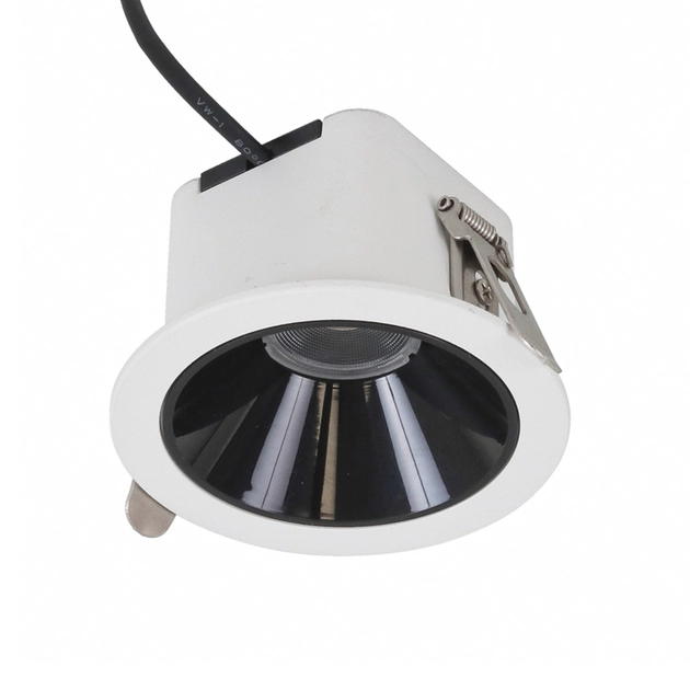 Plafon Led De Embutir Redondo Preto Branco 18w 4000k Mira