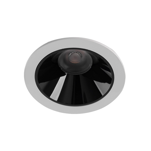 Plafon Led De Embutir Redondo Preto Branco 7w 24 2700k Mira