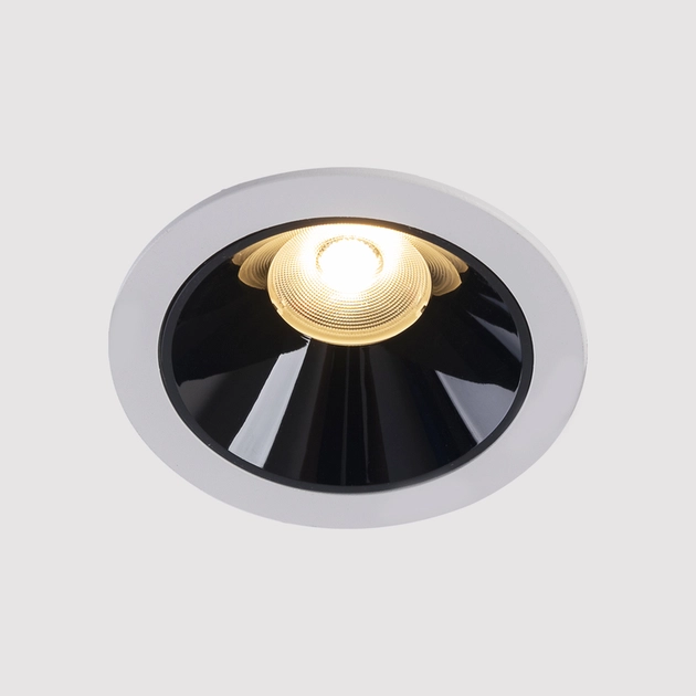 Plafon Led De Embutir Redondo Preto Branco 7w 24 2700k Mira