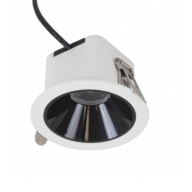 Plafon Led De Embutir Redondo Preto Branco 7w 24 4000k Mira