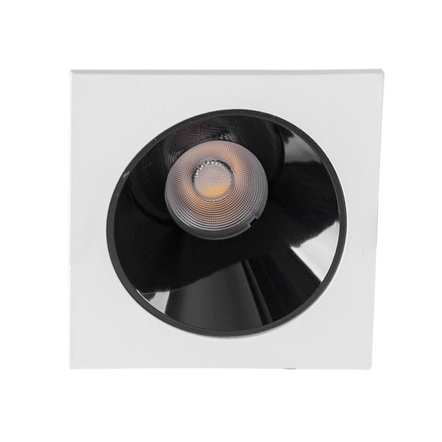Plafon Led De Embutir Quadrado Preto Branco 18w 2700k Mira