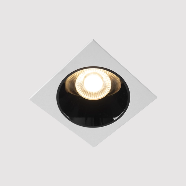Plafon Led De Embutir Quadrado Preto Branco 18w 2700k Mira