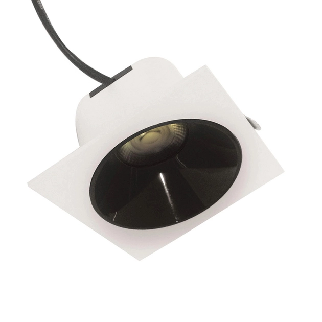 Plafon Led De Embutir Quadrado Preto Branco 7w 4000k Mira
