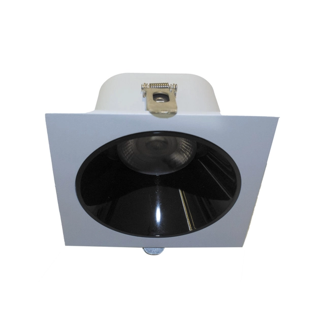 Plafon Led De Embutir Quadrado Preto Branco 7w 4000k Mira