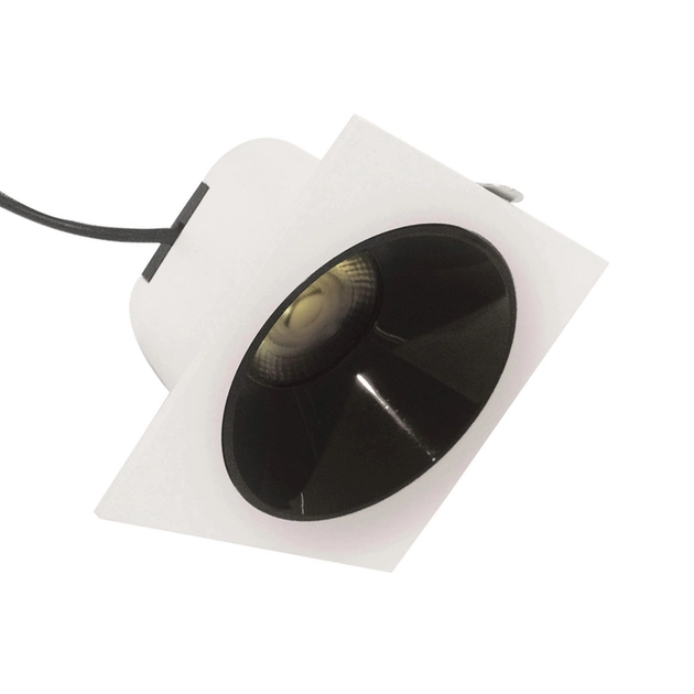 Plafon Led De Embutir Quadrado Preto Branco 18w 4000k Mira
