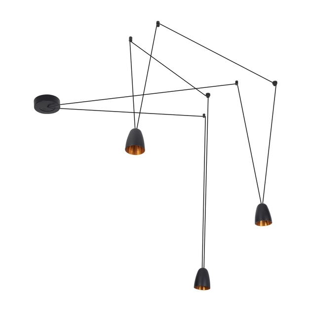 Pendente Led Aluminio Preto E Ouro 15w 3000k Draw