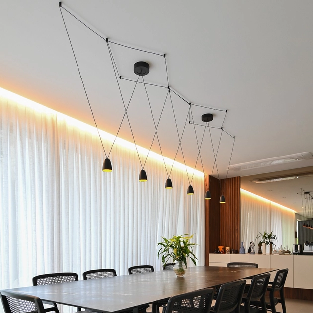 Pendente Led Aluminio Preto E Ouro 15w 3000k Draw
