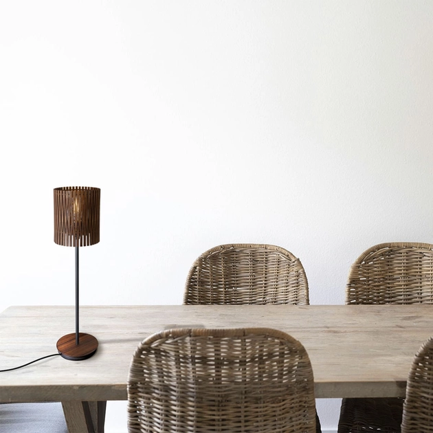 Luminaria De Mesa Madeira Natural Imbuia Living Hinges