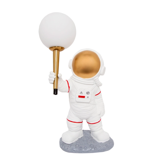 Luminaria De Mesa Resina Metal Branco Astro