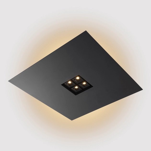 Plafon Led De Sobrepor Aluminio Preto 24,8w 2700k Movie