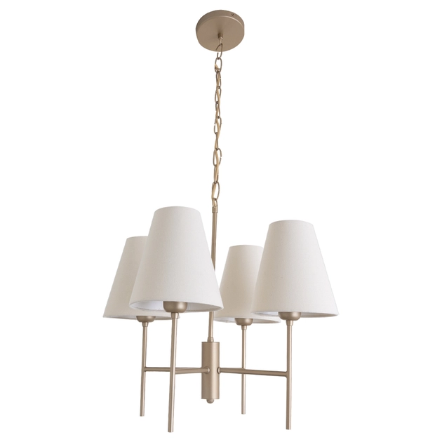 Lustre Tecido Aluminio Dourado 48x28cm Thomas