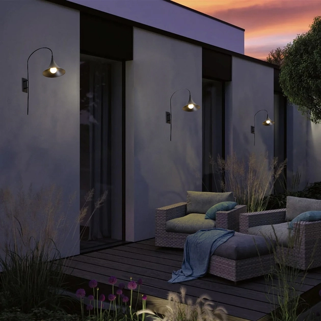 Arandela Aluminio Preto Ip62 Campana Turno