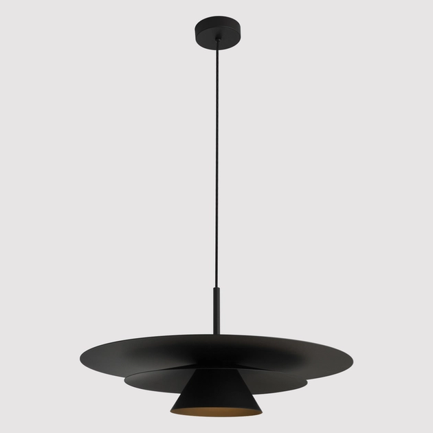 Pendente Led Aluminio Preto 7w 2700k 60cm Plie