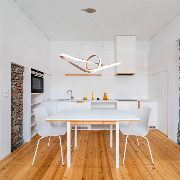Pendente Led Silicone Metal Dourado 58w 3000k Flow