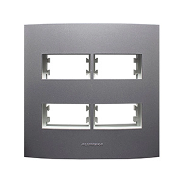 Placa 4x4 Suporte 4 Modulos Grafite Inova Pro Class