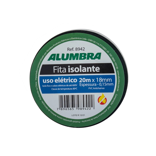 Fita Isolante Pvc Preto 20 Metros Antichama