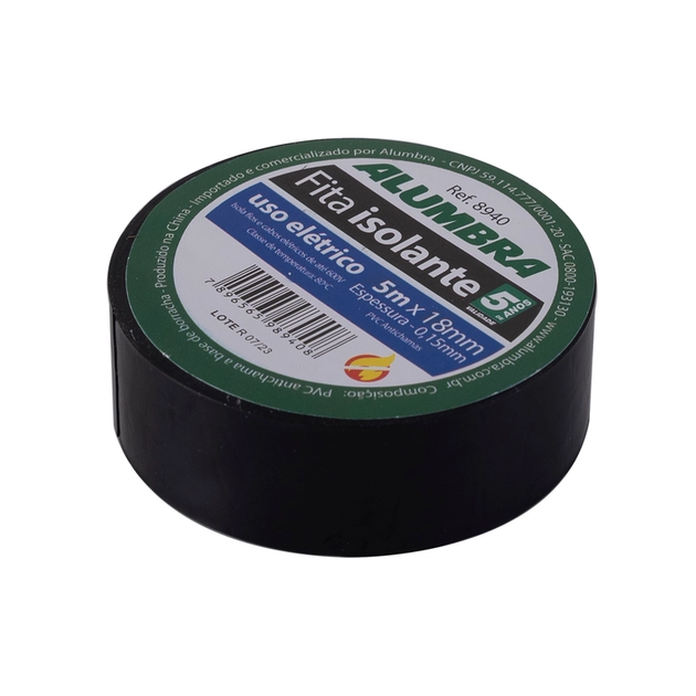Fita Isolante Pvc Preto 5 Metros Antichama