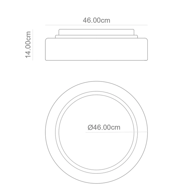 Plafon De Sobrepor Redondo Aluminio 46cm Dubai