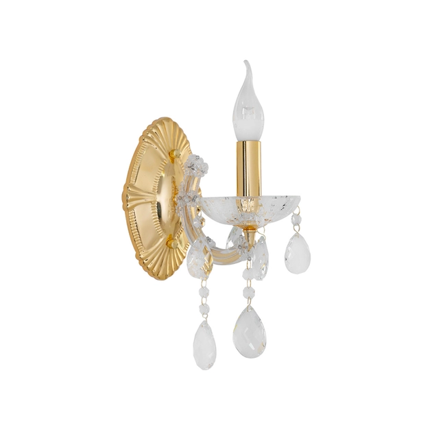 Arandela Cristal K9 Metal Dourado Castle