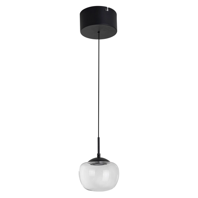 Pendente Led Vidro Ferro Preto Fosco 5w 3000k Soft
