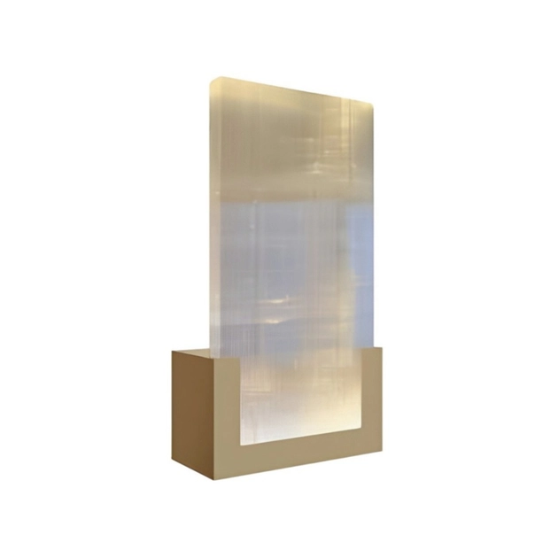 Arandela Led Cristal De Rocha E Aluminio Dourado 2w 3000k