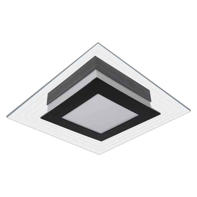 Plafon Led Sobrepor Aluminio Preta 16w 2000lm 6500k Lisboa
